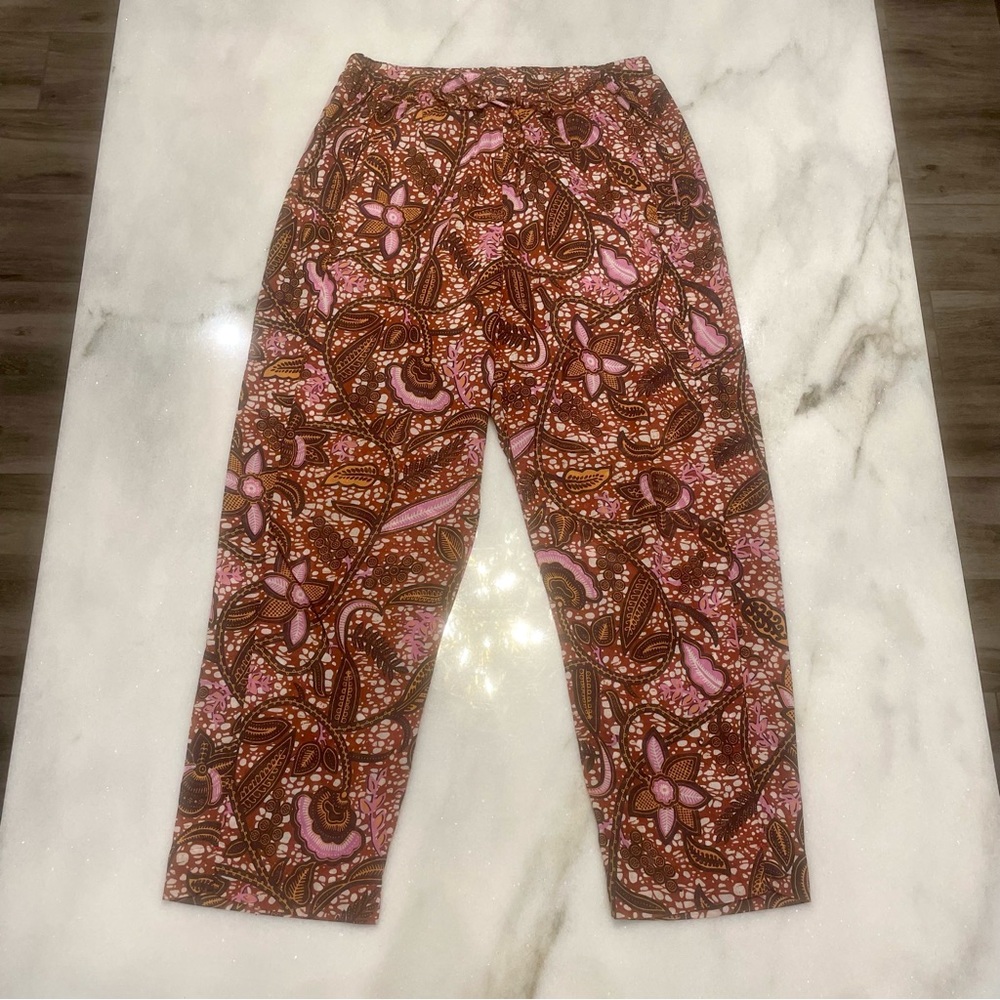 XiRENA Lightweight Cotton Drawstring Floral Print Pants - Small